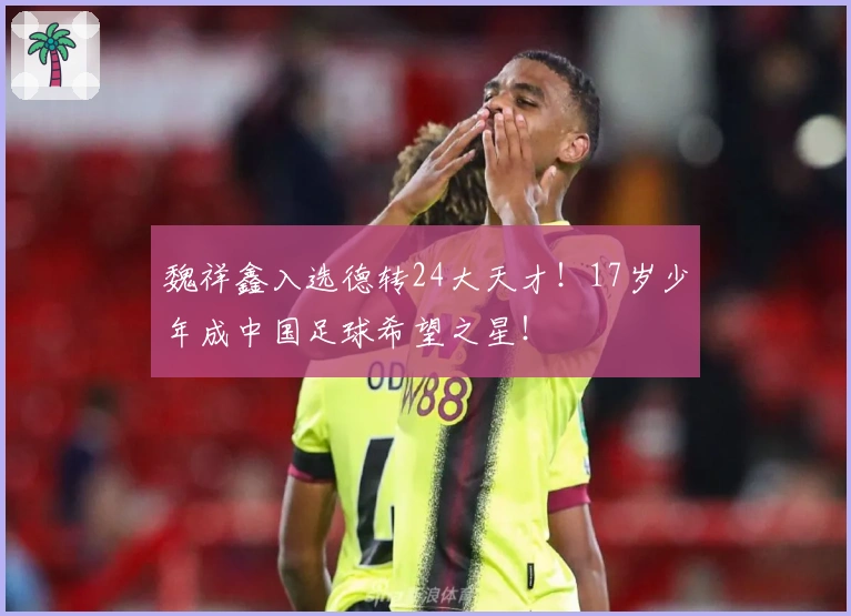 魏祥鑫入选德转24大天才！17岁少年成中国足球希望之星！